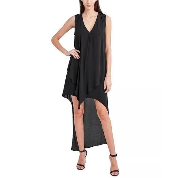 GIFT50 178$ BCBGMAXAZRIA Essential Day Asmerytitcal Hem Party Dress Size S Black - Picture 1 of 4